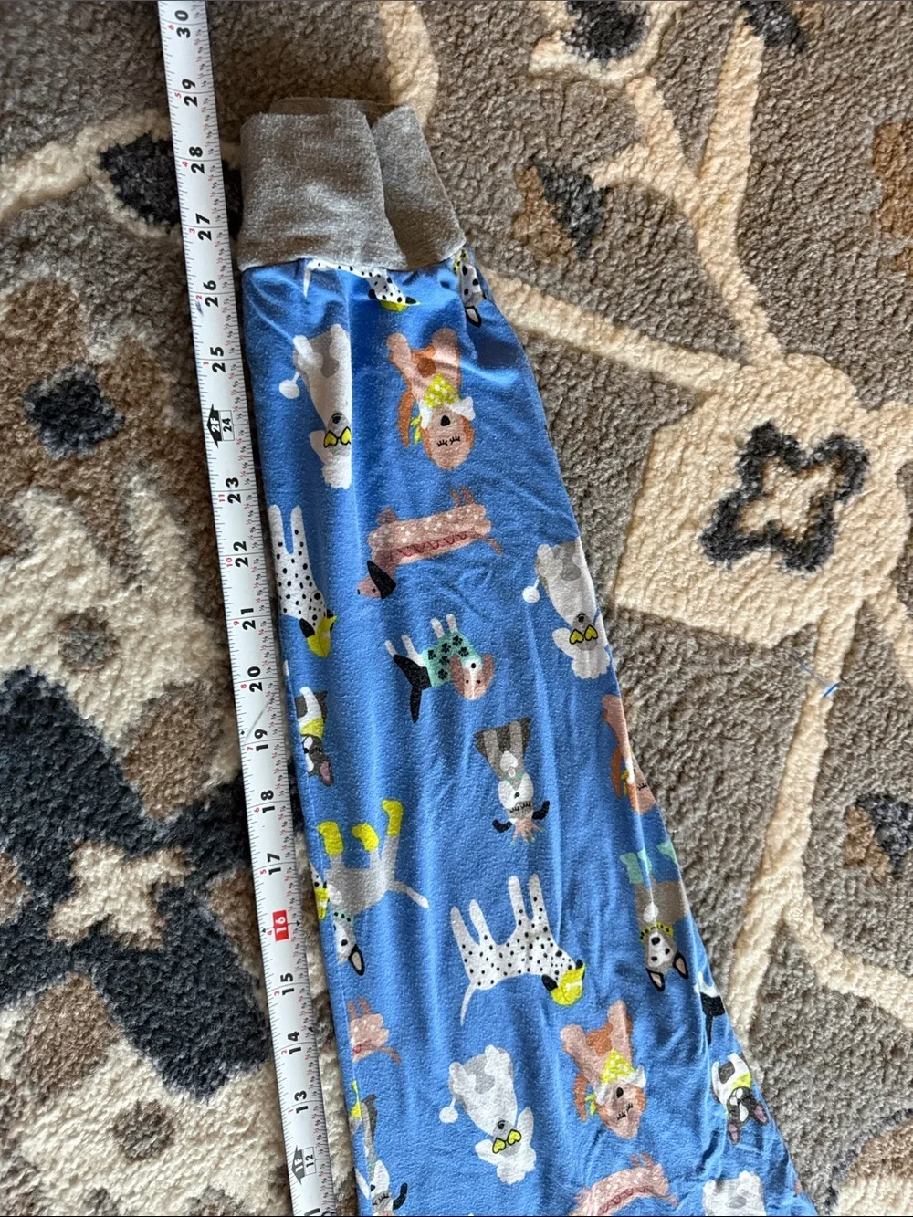 Little Sleepies Blue and Gray Puppy Print Pajama Set size large